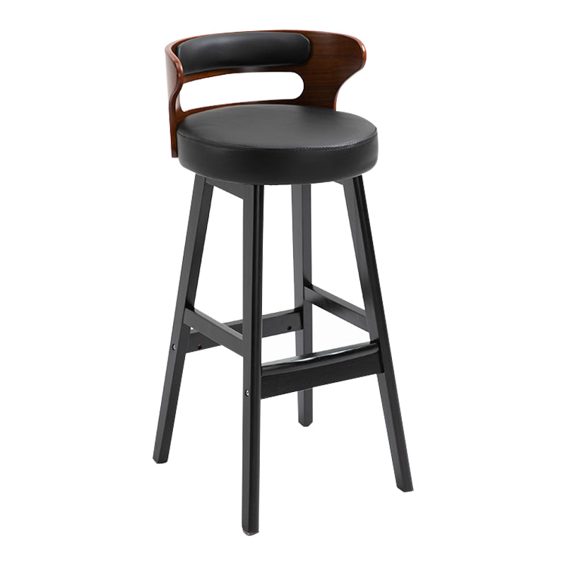 Taburete moderno de respaldo de respaldo sin brazo Taburete de bar de madera con cojín