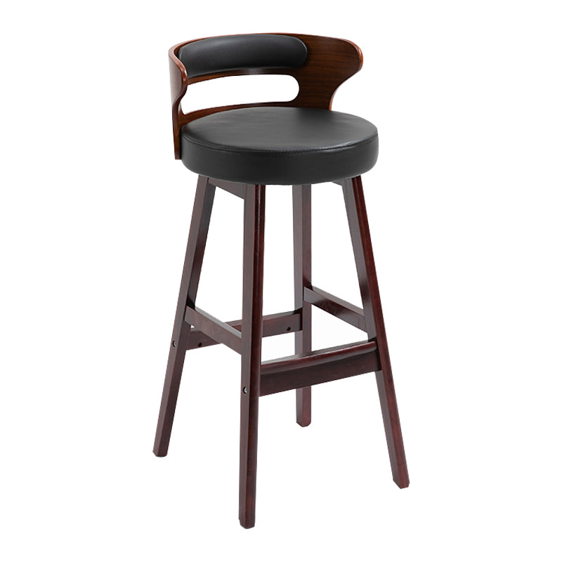 Taburete moderno de respaldo de respaldo sin brazo Taburete de bar de madera con cojín