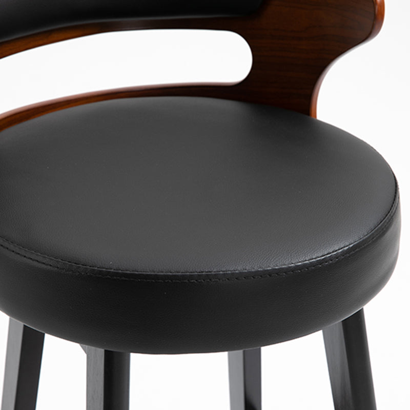 Taburete moderno de respaldo de respaldo sin brazo Taburete de bar de madera con cojín