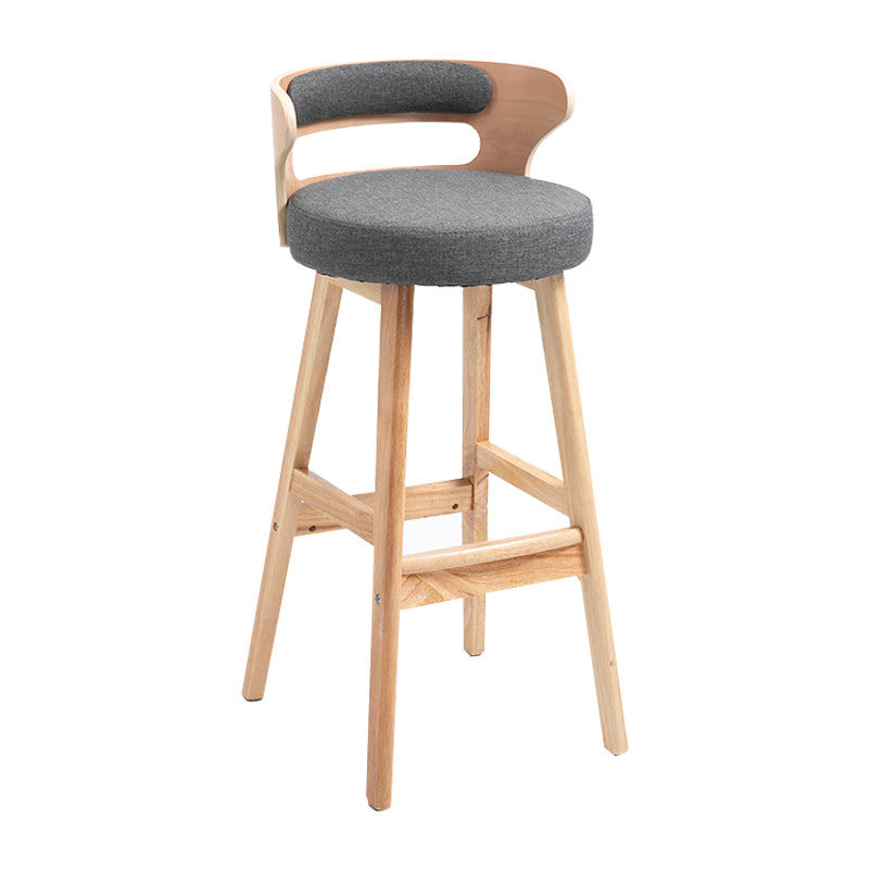 Taburete moderno de respaldo de respaldo sin brazo Taburete de bar de madera con cojín