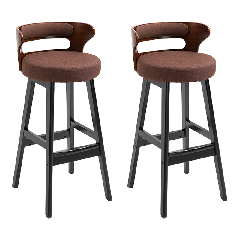 Taburete moderno de respaldo de respaldo sin brazo Taburete de bar de madera con cojín