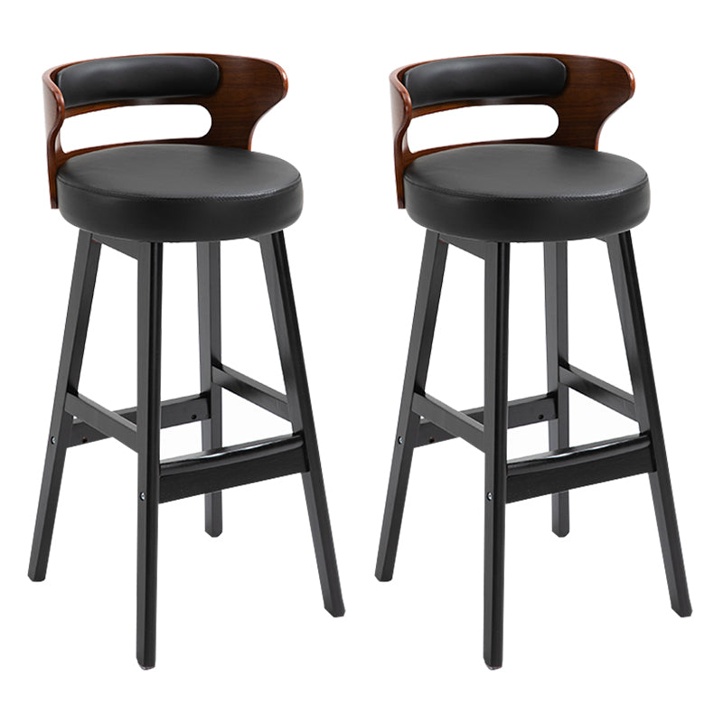 Taburete moderno de respaldo de respaldo sin brazo Taburete de bar de madera con cojín