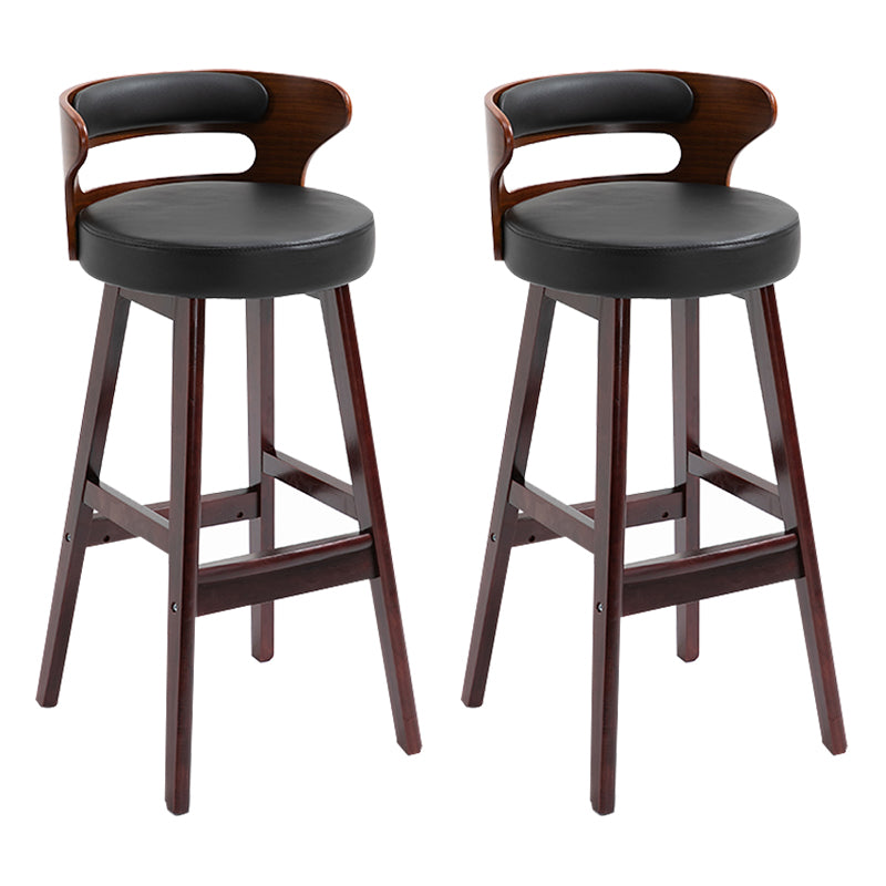 Taburete moderno de respaldo de respaldo sin brazo Taburete de bar de madera con cojín