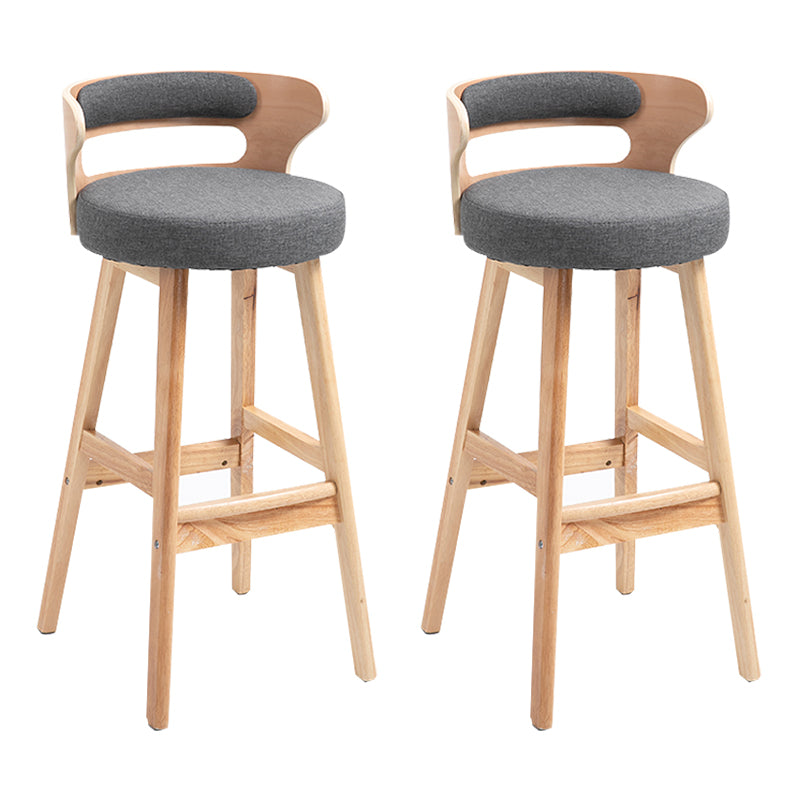 Taburete moderno de respaldo de respaldo sin brazo Taburete de bar de madera con cojín