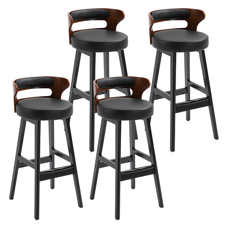 Taburete moderno de respaldo de respaldo sin brazo Taburete de bar de madera con cojín