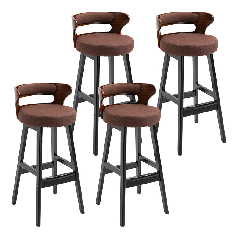 Taburete moderno de respaldo de respaldo sin brazo Taburete de bar de madera con cojín