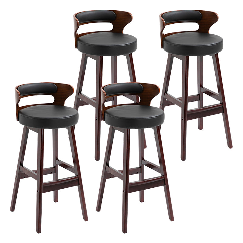 Taburete moderno de respaldo de respaldo sin brazo Taburete de bar de madera con cojín