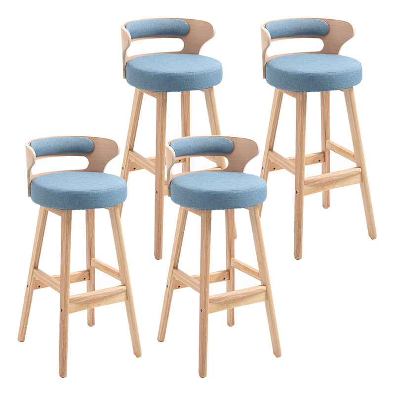 Taburete moderno de respaldo de respaldo sin brazo Taburete de bar de madera con cojín