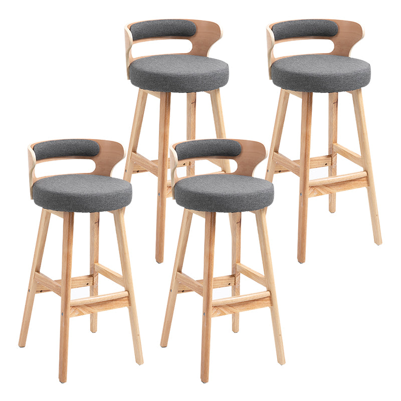Taburete moderno de respaldo de respaldo sin brazo Taburete de bar de madera con cojín