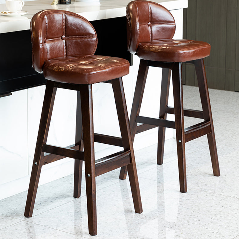 Taburete moderno sin brazos para mostrador, taburete de Bar de madera para el hogar con Pedal y cojín