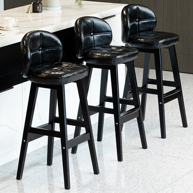 Taburete moderno sin brazos para mostrador, taburete de Bar de madera para el hogar con Pedal y cojín