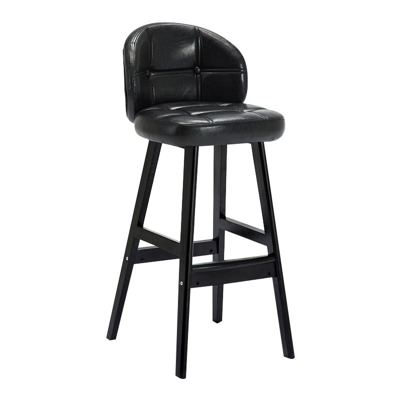 Taburete moderno sin brazos para mostrador, taburete de Bar de madera para el hogar con Pedal y cojín