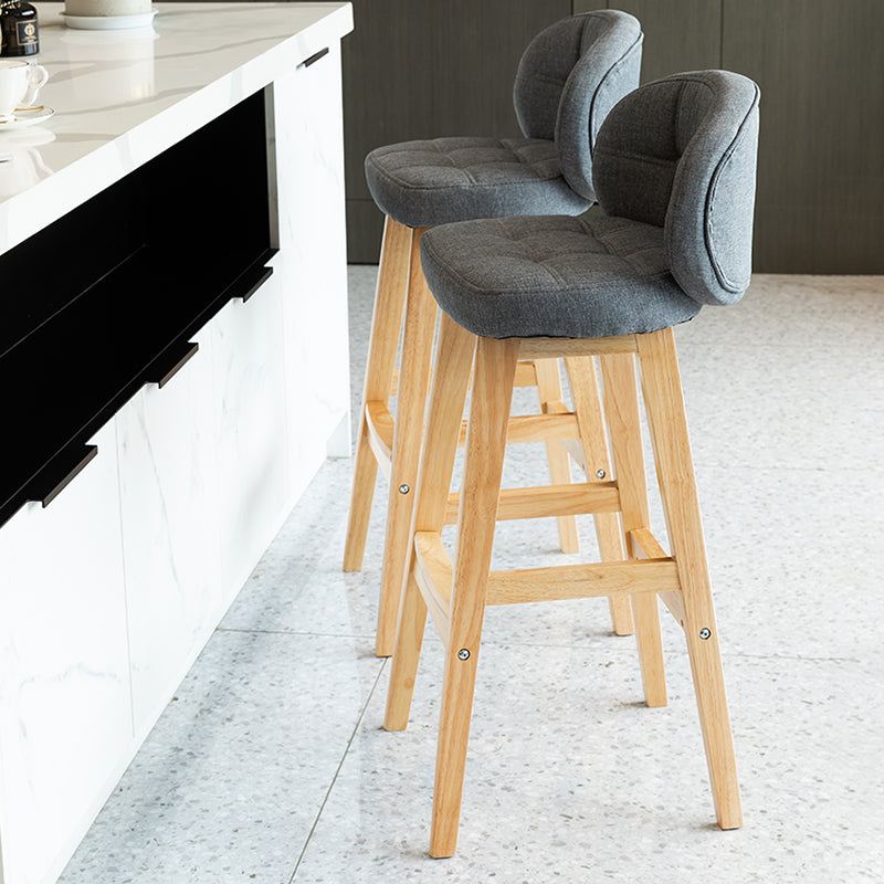Taburete moderno sin brazos para mostrador, taburete de Bar de madera para el hogar con Pedal y cojín