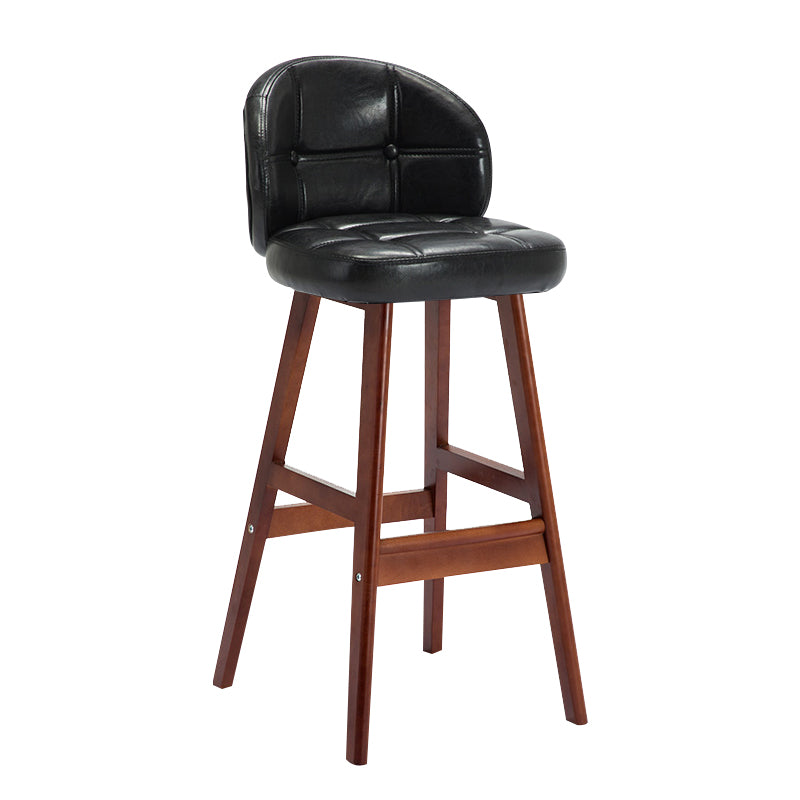 Taburete moderno sin brazos para mostrador, taburete de Bar de madera para el hogar con Pedal y cojín