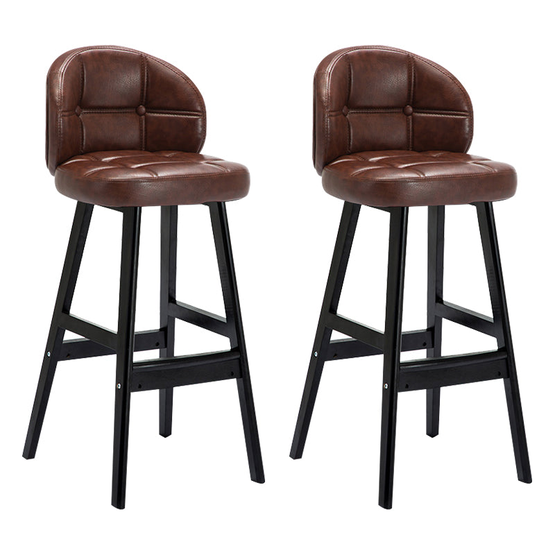 Taburete moderno sin brazos para mostrador, taburete de Bar de madera para el hogar con Pedal y cojín