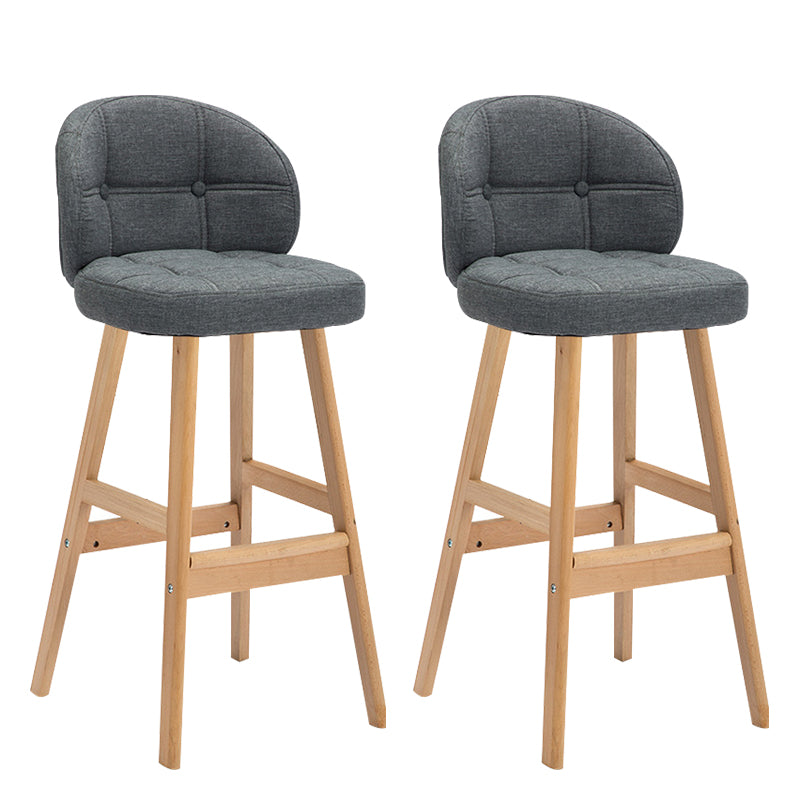 Taburete moderno sin brazos para mostrador, taburete de Bar de madera para el hogar con Pedal y cojín