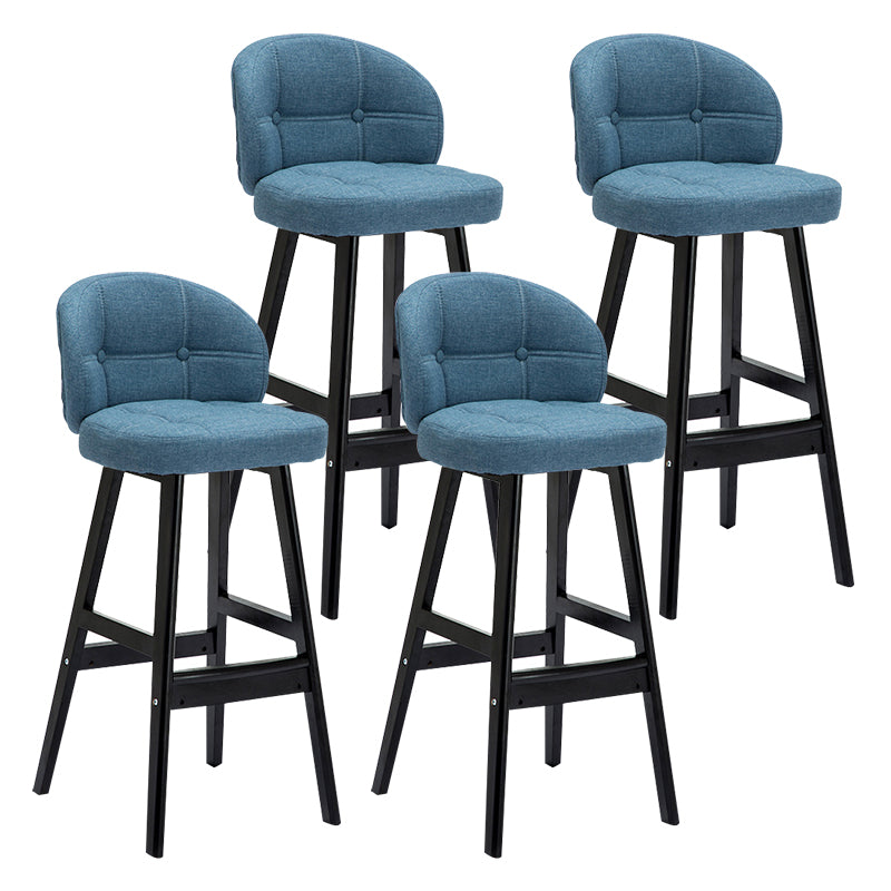 Taburete moderno sin brazos para mostrador, taburete de Bar de madera para el hogar con Pedal y cojín
