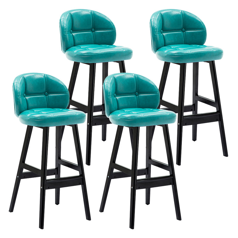 Taburete moderno sin brazos para mostrador, taburete de Bar de madera para el hogar con Pedal y cojín