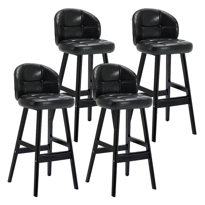 Taburete moderno sin brazos para mostrador, taburete de Bar de madera para el hogar con Pedal y cojín
