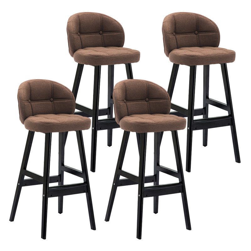 Taburete moderno sin brazos para mostrador, taburete de Bar de madera para el hogar con Pedal y cojín