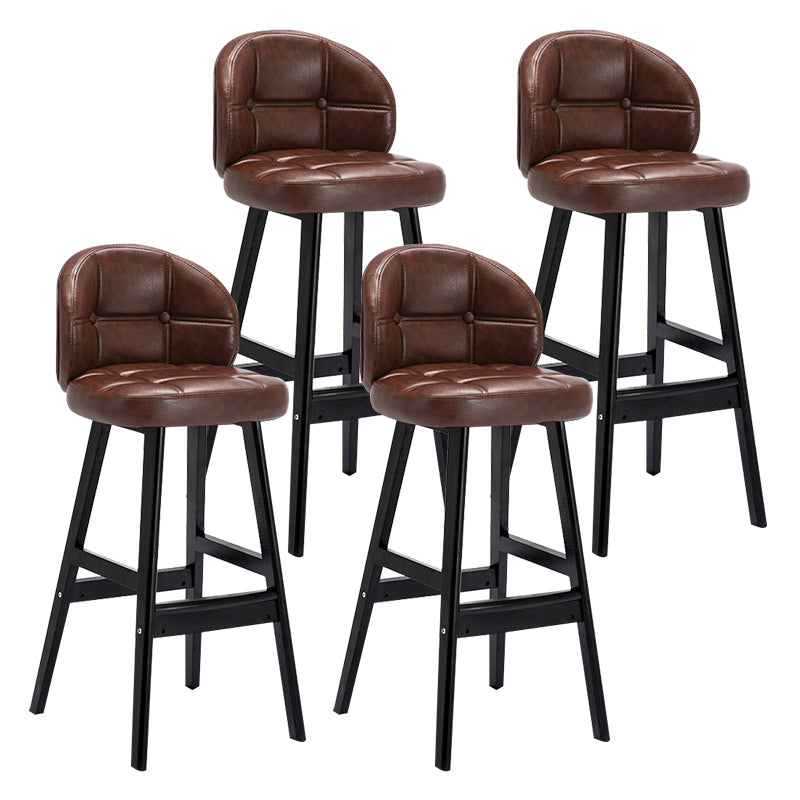 Taburete moderno sin brazos para mostrador, taburete de Bar de madera para el hogar con Pedal y cojín