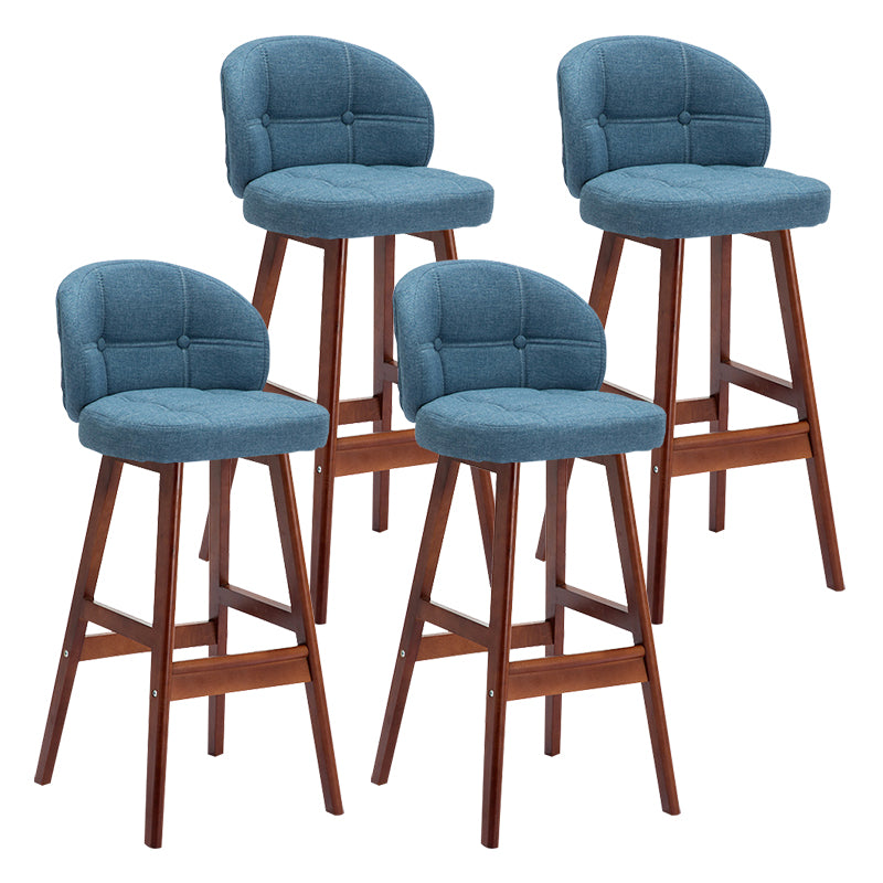 Taburete moderno sin brazos para mostrador, taburete de Bar de madera para el hogar con Pedal y cojín