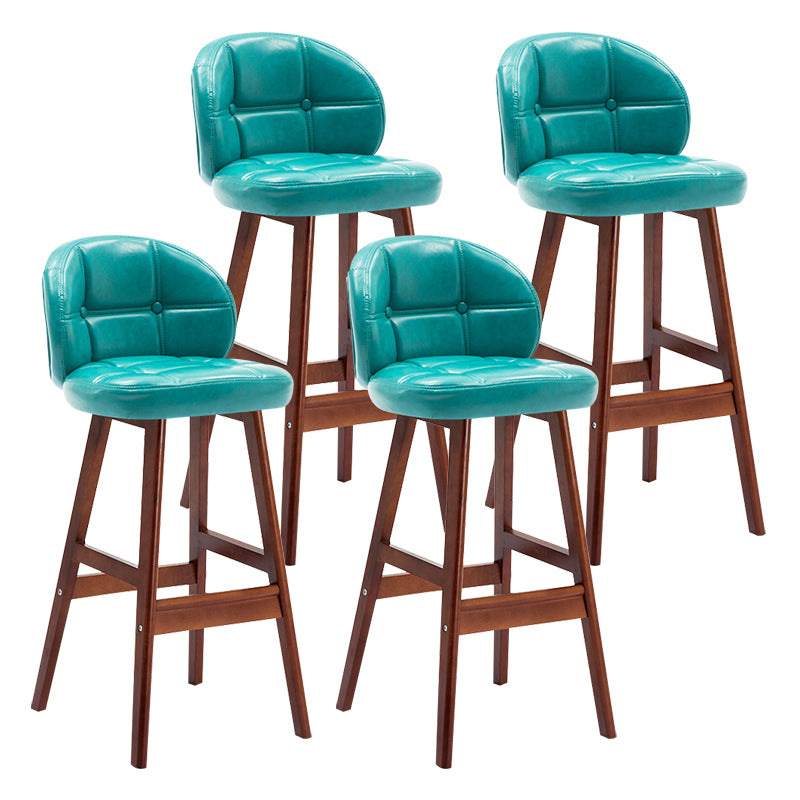 Taburete moderno sin brazos para mostrador, taburete de Bar de madera para el hogar con Pedal y cojín
