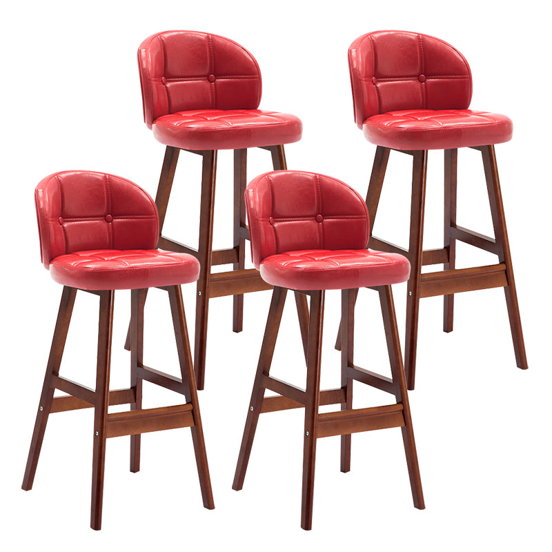 Taburete moderno sin brazos para mostrador, taburete de Bar de madera para el hogar con Pedal y cojín
