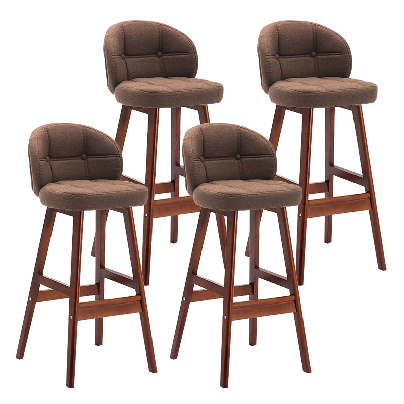Taburete moderno sin brazos para mostrador, taburete de Bar de madera para el hogar con Pedal y cojín