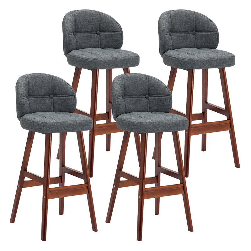 Taburete moderno sin brazos para mostrador, taburete de Bar de madera para el hogar con Pedal y cojín