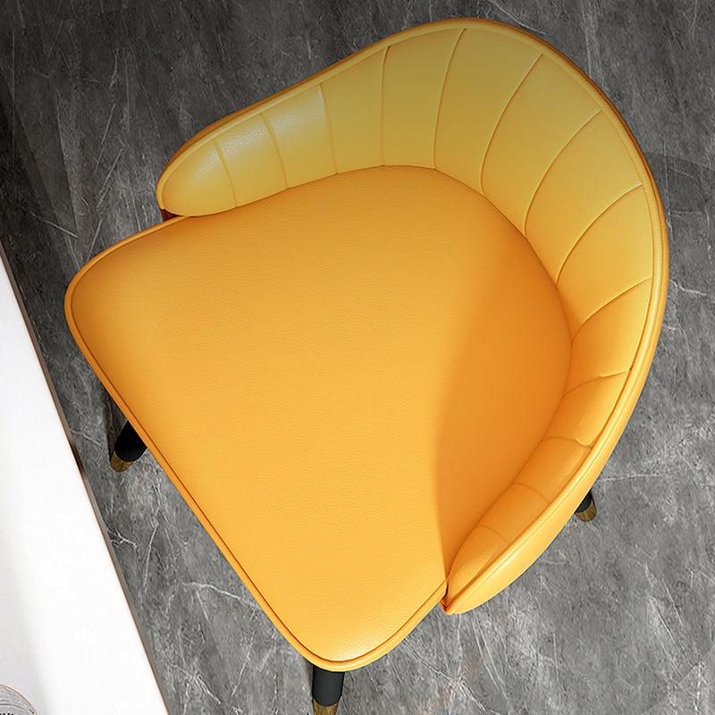 Modern Armless Backrest Counter Stool Steel Household Bar Stool with Pedal and Cushion