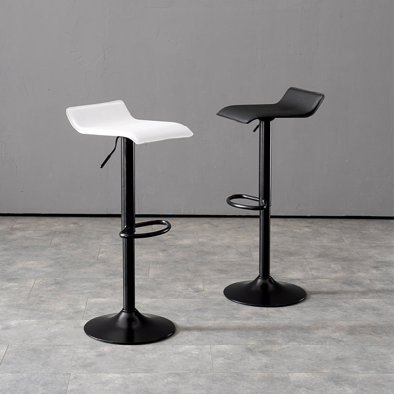 Modern Adjustable Swivel Bar Stool Footrest Low Back Faux Leather Bar Stool