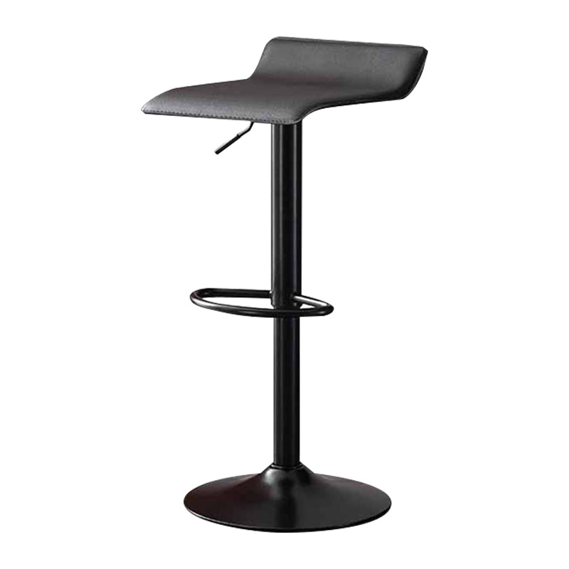 Modern Adjustable Swivel Bar Stool Footrest Low Back Faux Leather Bar Stool
