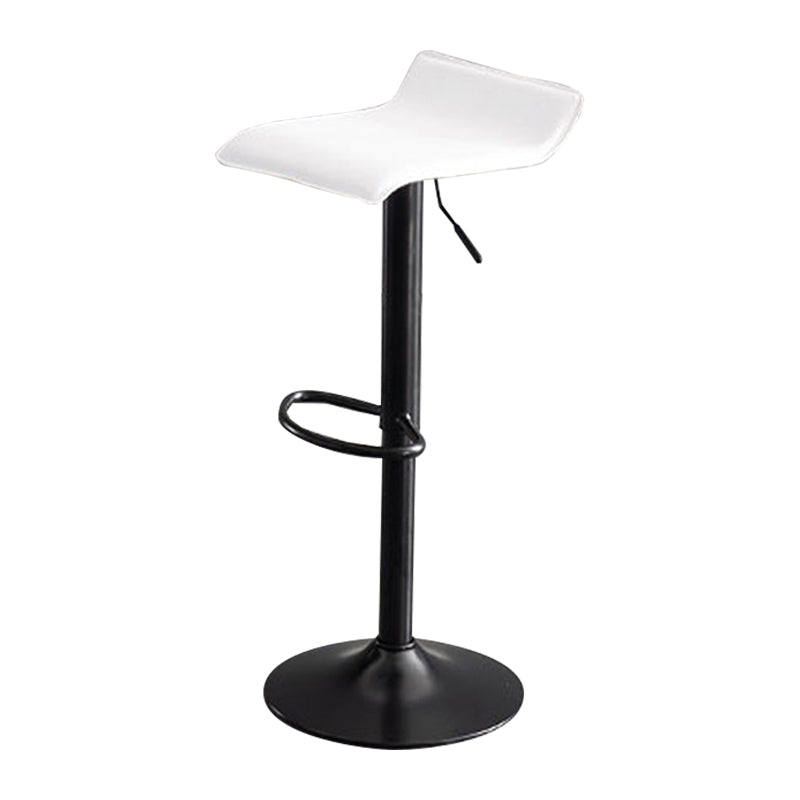 Modern Adjustable Swivel Bar Stool Footrest Low Back Faux Leather Bar Stool