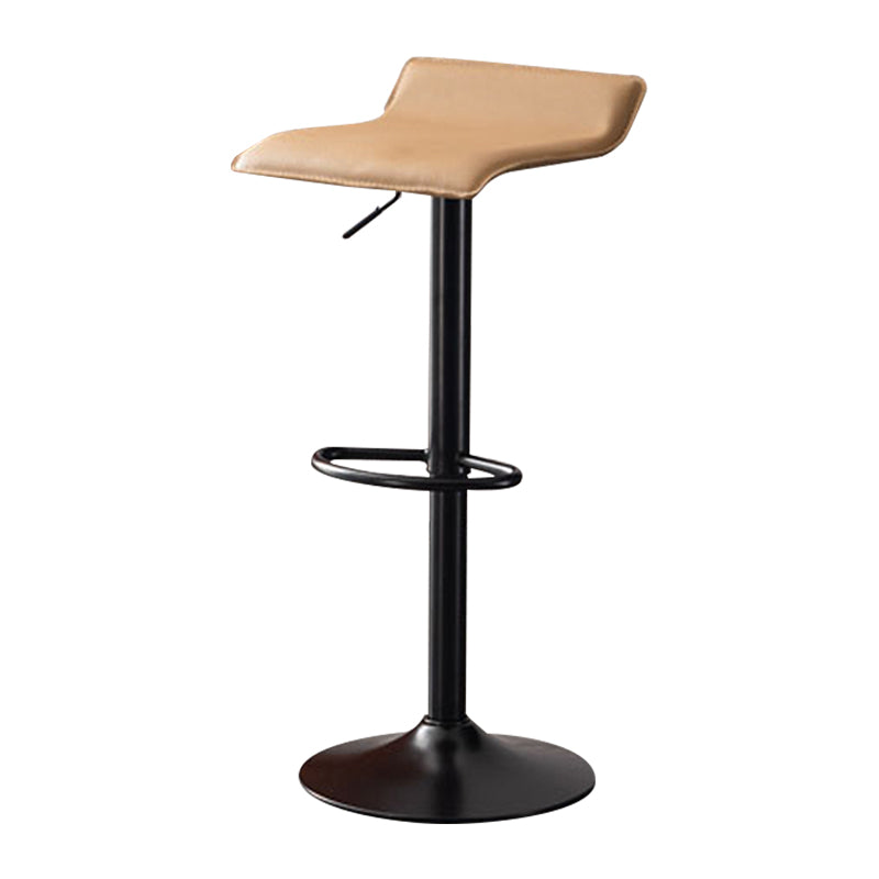 Modern Adjustable Swivel Bar Stool Footrest Low Back Faux Leather Bar Stool