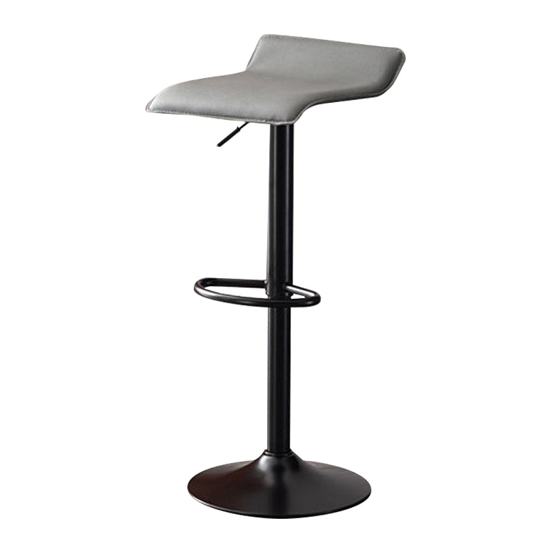 Modern Adjustable Swivel Bar Stool Footrest Low Back Faux Leather Bar Stool