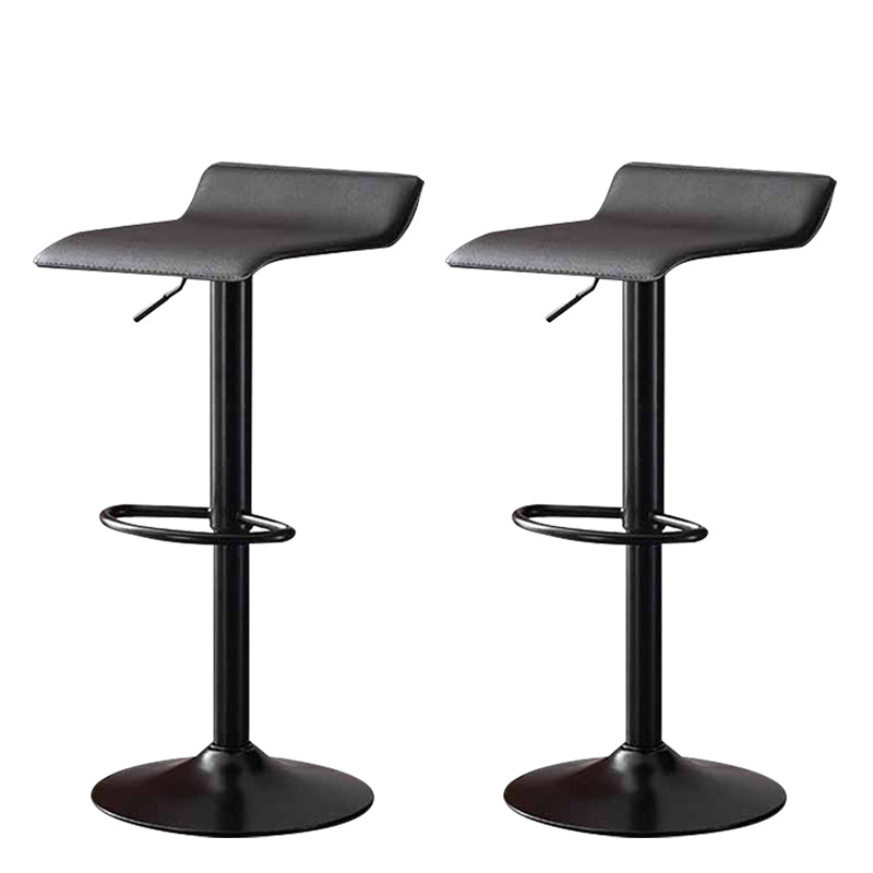 Modern Adjustable Swivel Bar Stool Footrest Low Back Faux Leather Bar Stool