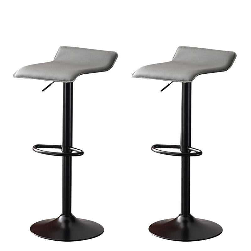 Modern Adjustable Swivel Bar Stool Footrest Low Back Faux Leather Bar Stool