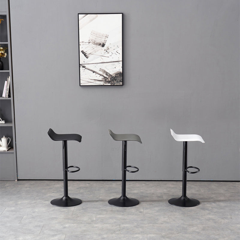 Modern Adjustable Swivel Bar Stool Footrest Low Back Faux Leather Bar Stool