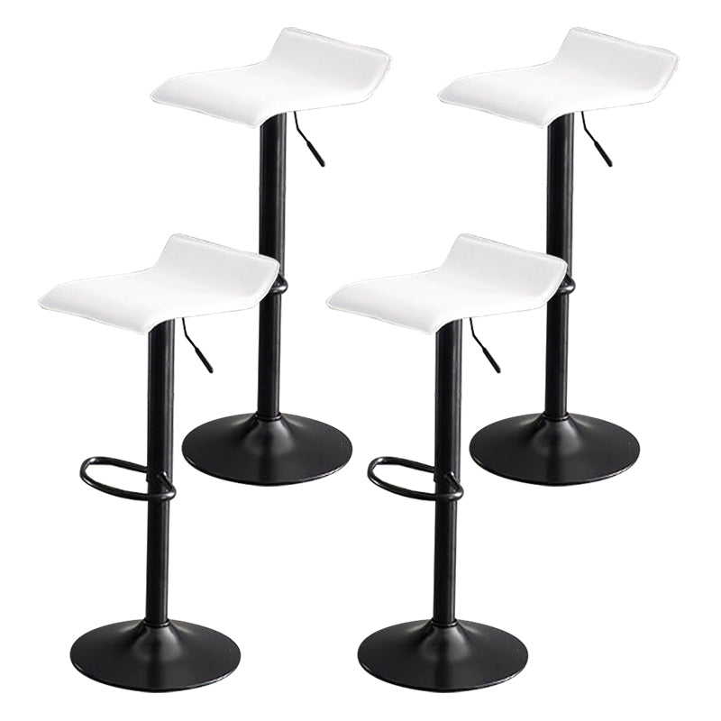 Modern Adjustable Swivel Bar Stool Footrest Low Back Faux Leather Bar Stool