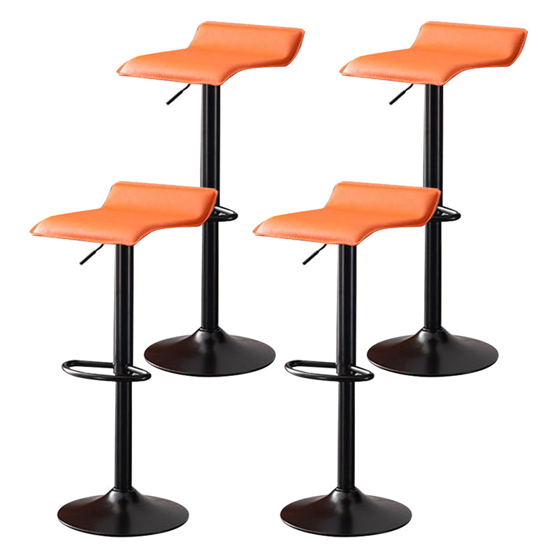 Modern Adjustable Swivel Bar Stool Footrest Low Back Faux Leather Bar Stool