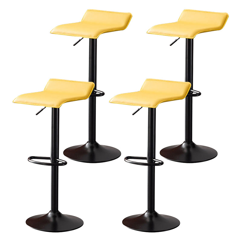 Modern Adjustable Swivel Bar Stool Footrest Low Back Faux Leather Bar Stool