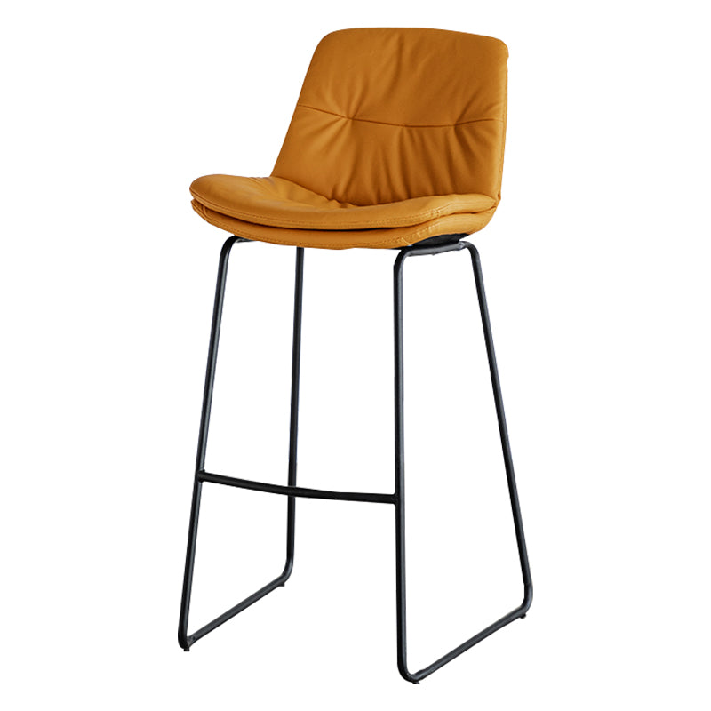 Modern PU Upholstery Bar Stool Low Back Arm-less Counter-height Indoor Stool