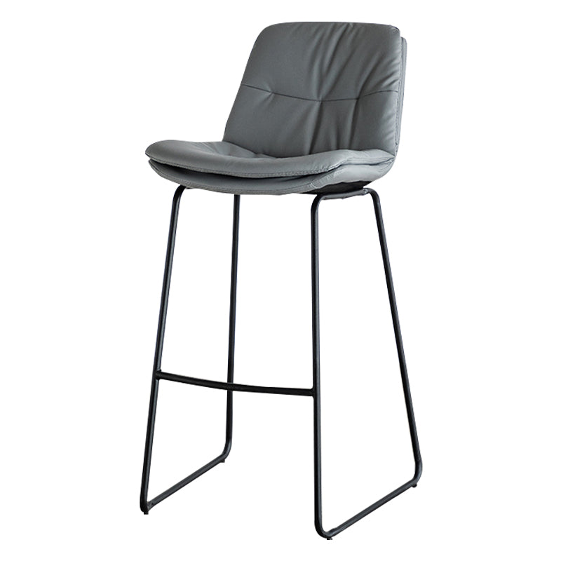 Modern PU Upholstery Bar Stool Low Back Arm-less Counter-height Indoor Stool
