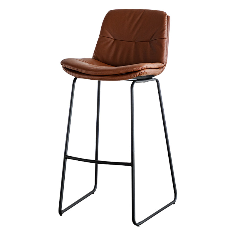 Modern PU Upholstery Bar Stool Low Back Arm-less Counter-height Indoor Stool