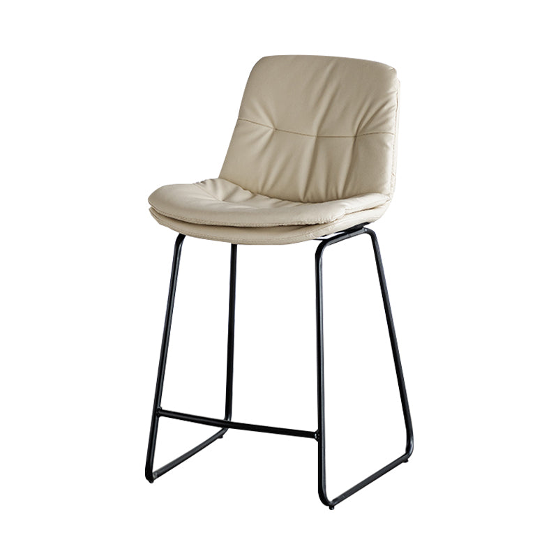 Modern PU Upholstery Bar Stool Low Back Arm-less Counter-height Indoor Stool