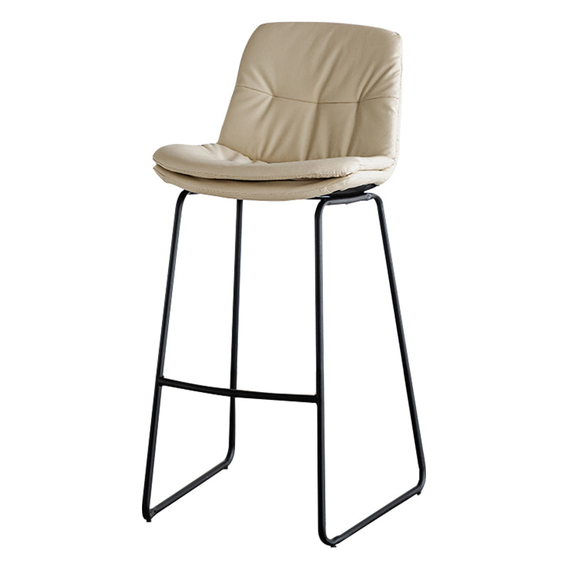 Modern PU Upholstery Bar Stool Low Back Arm-less Counter-height Indoor Stool
