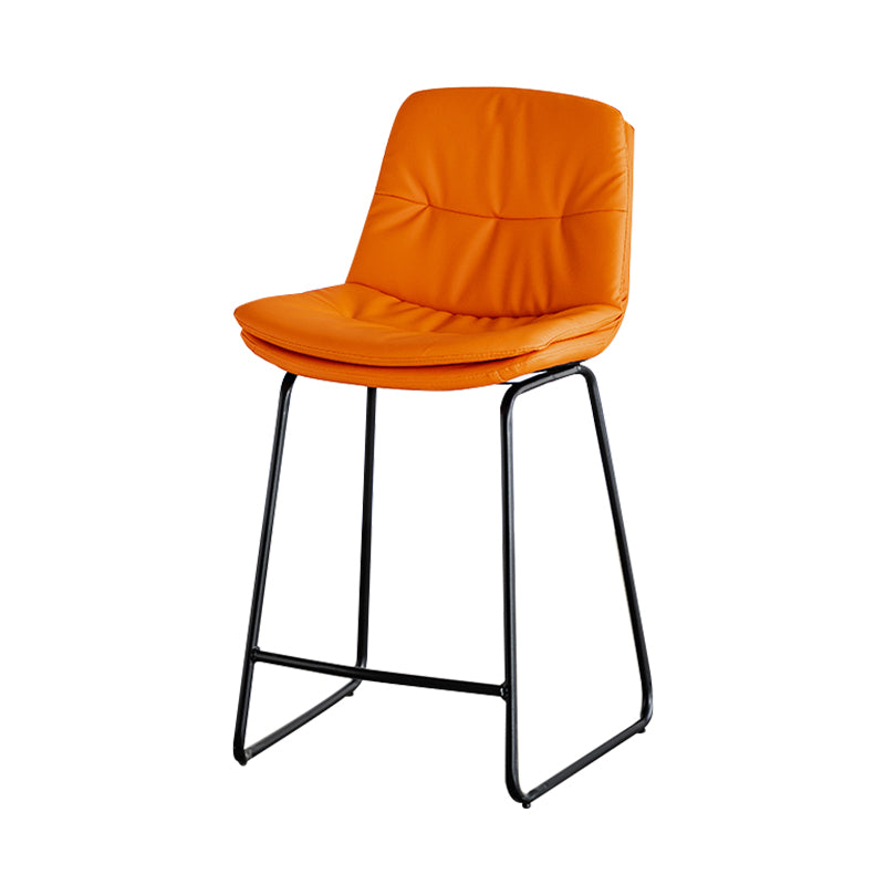 Modern PU Upholstery Bar Stool Low Back Arm-less Counter-height Indoor Stool