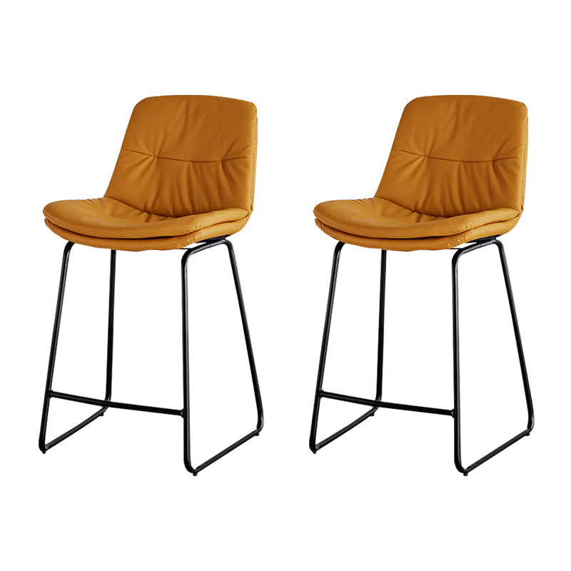 Modern PU Upholstery Bar Stool Low Back Arm-less Counter-height Indoor Stool