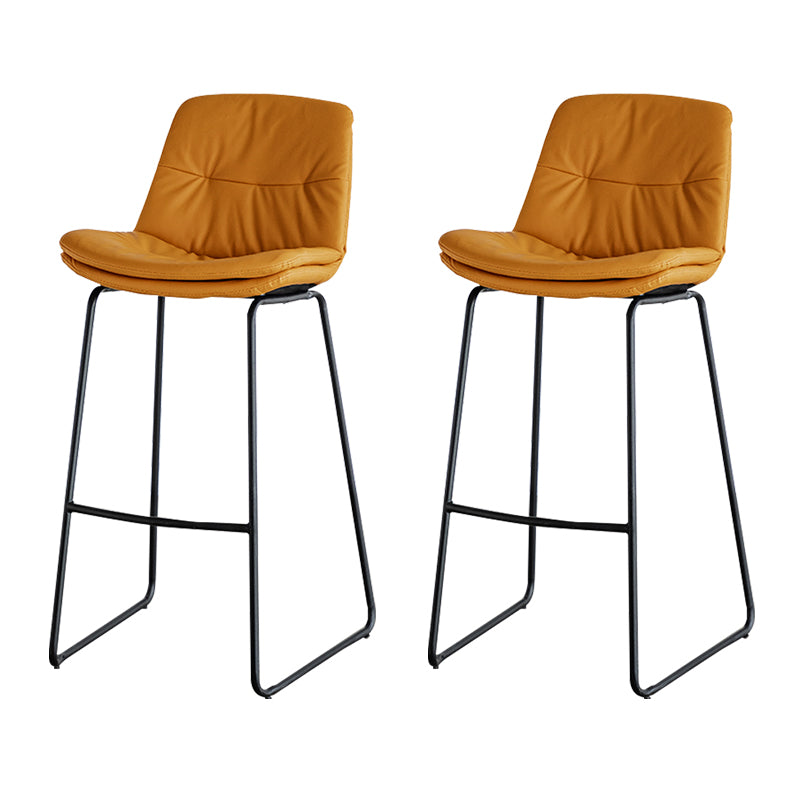 Modern PU Upholstery Bar Stool Low Back Arm-less Counter-height Indoor Stool